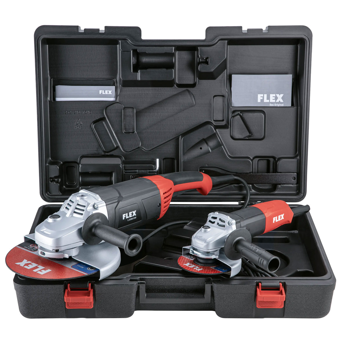 FLEX 2200w (230mm) + 1010w (125mm) Angle Grinder Twin Pack 230v