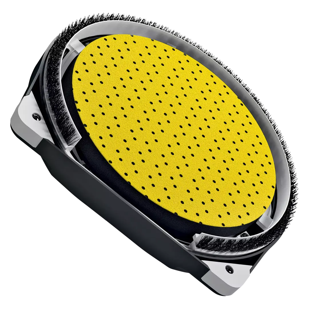 Rotary sanding head with edge segment