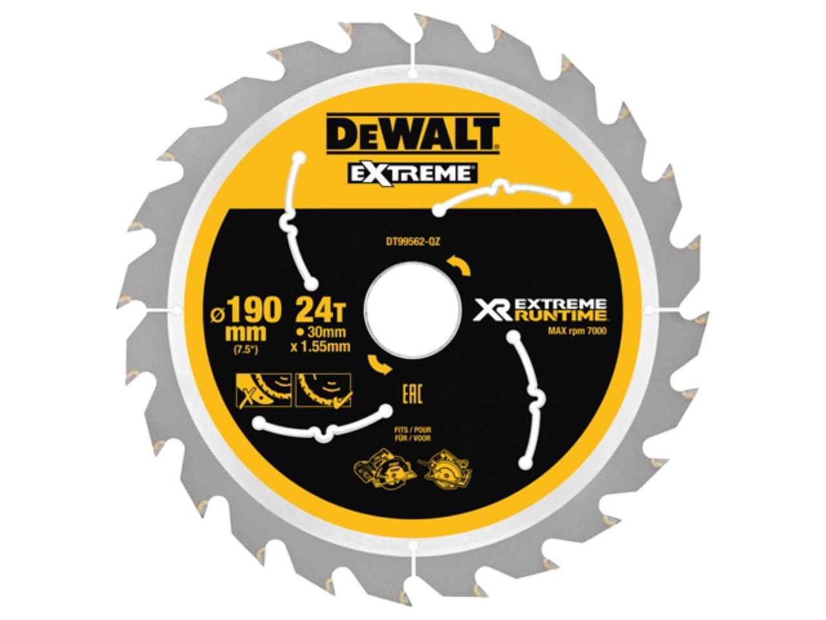 DeWalt DT99562-QZ 190mm x 30mm 24T FlexVolt Xtreme Runtime Saw Blade