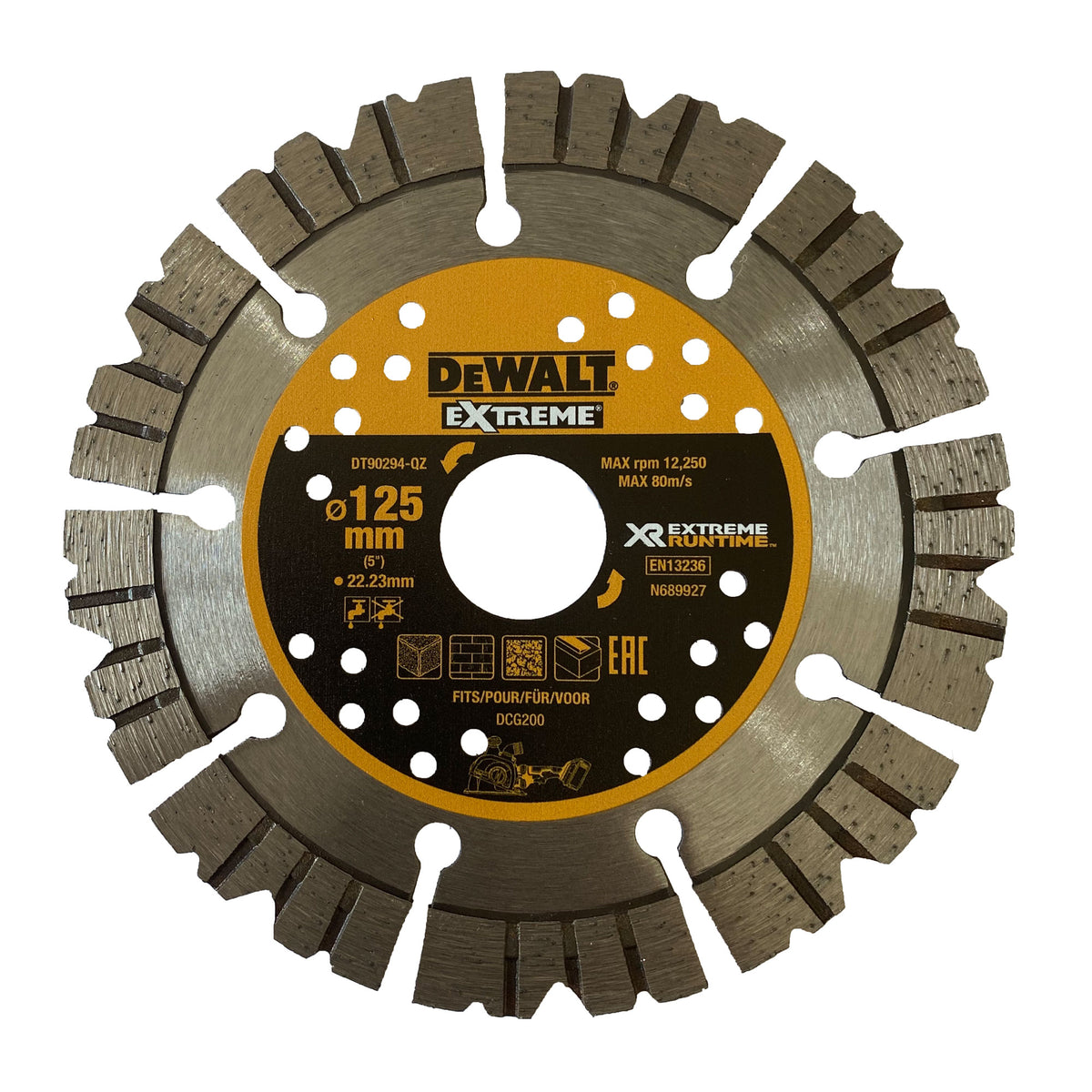 DeWalt 125 x 22.23mm Diamond Wheel for DCG200 Wall Chaser