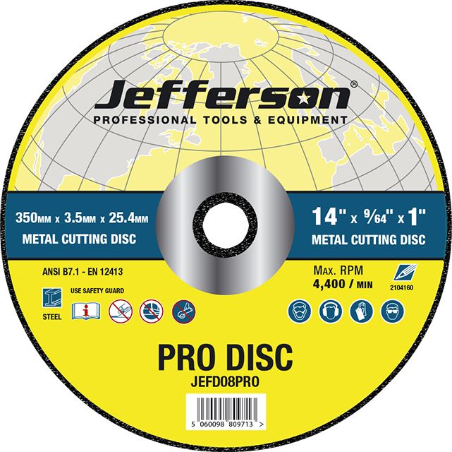 Jefferson 14" Metal Cutting Abrasive Disc 25.4mm Bore