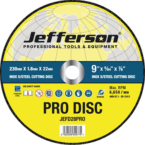 Jefferson 9" x 1.8mm INOX Cutting Disc 22mm Bore